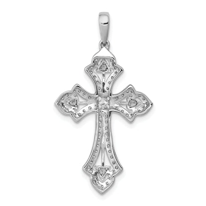 10K White Gold 10K 1/2Ct. Diamond Fancy Cross Pendant