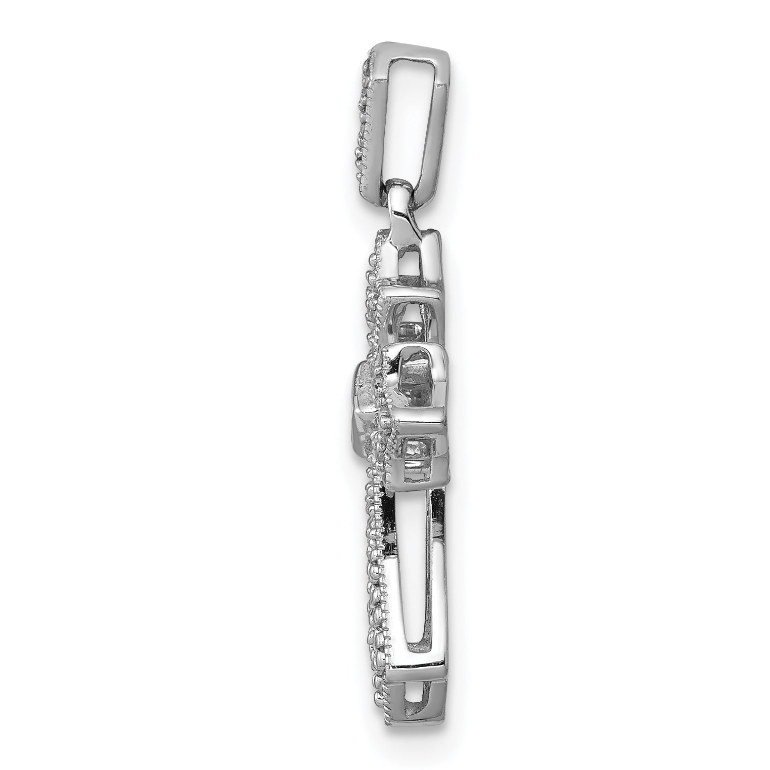 10K White Gold 10K 1/10Ct. Diamond Fancy Cross Pendant