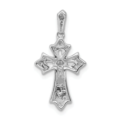 10K White Gold 10K 1/10Ct. Diamond Fancy Cross Pendant