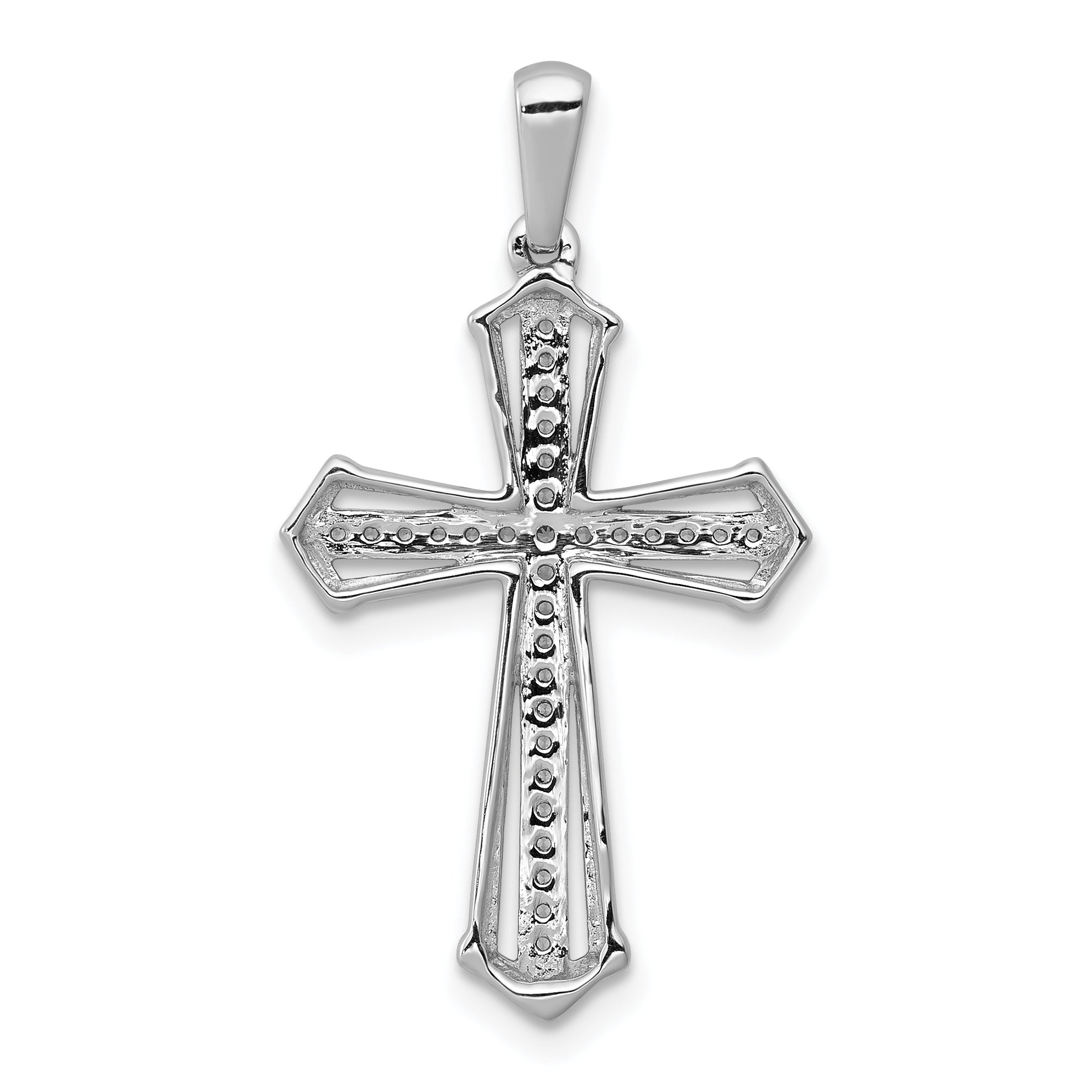 10K White Gold 10K 1/8Ct. Diamond Passion Cross Pendant