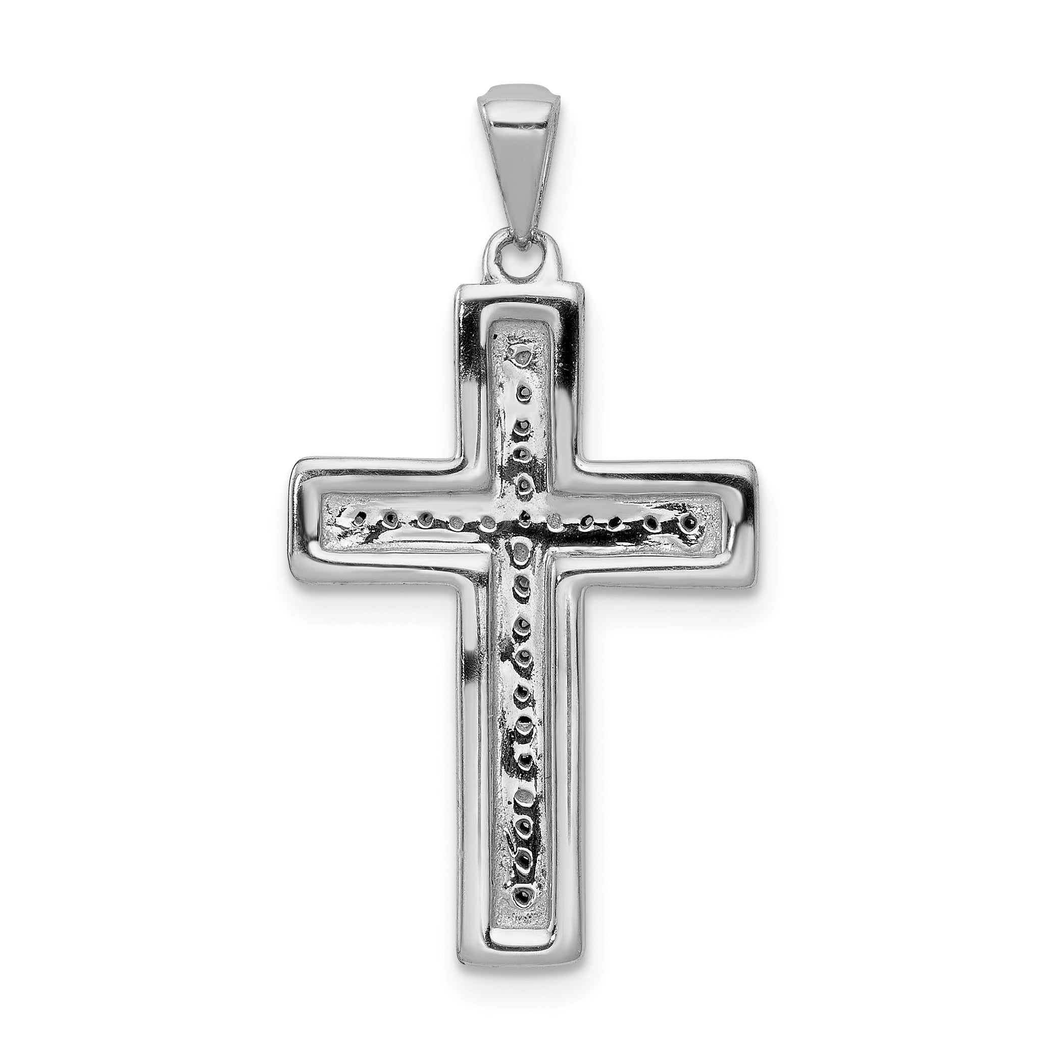 10K White Gold 10K Large 1/10Ct. Diamond Cross Pendant
