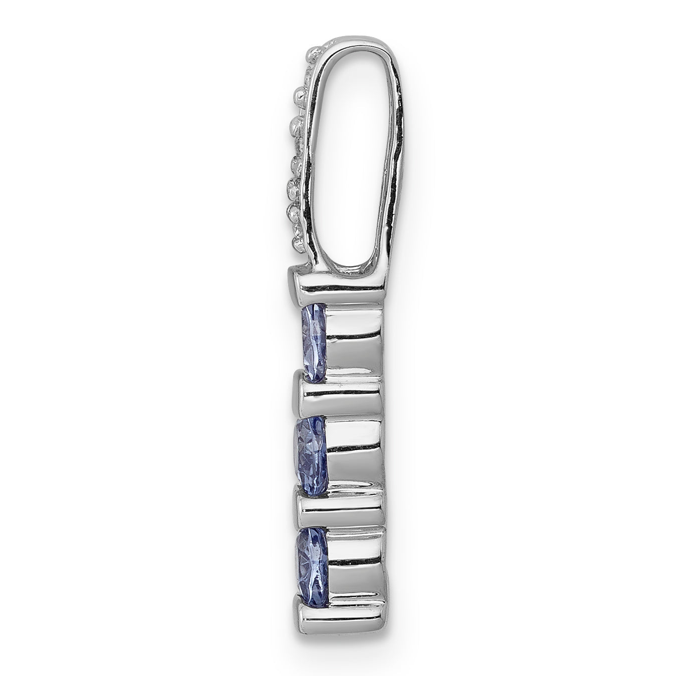 14k White Gold 14k White Gold .60 Tanzanite and Diamond Chain Slide