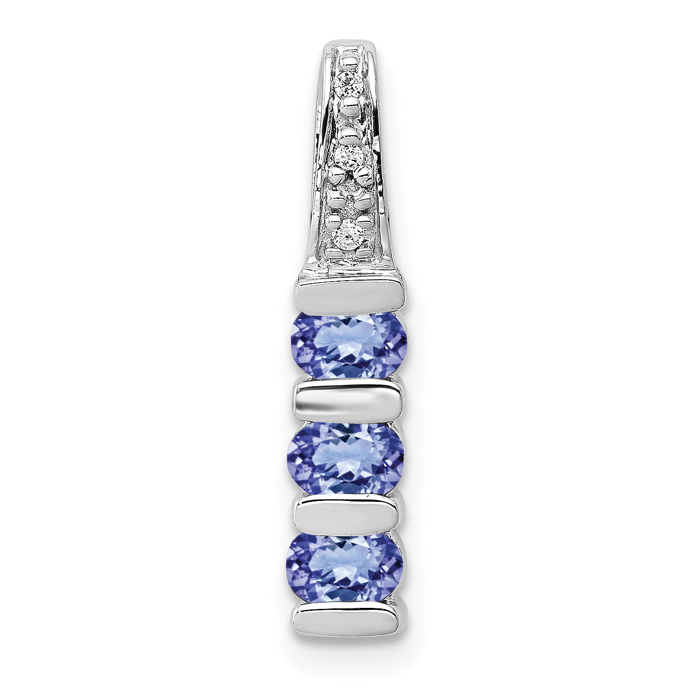 14k White Gold 14k White Gold .60 Tanzanite and Diamond Chain Slide