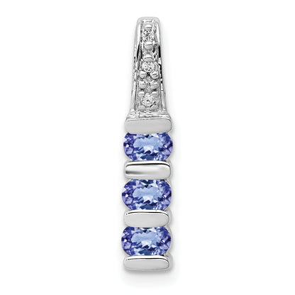 14k White Gold 14k White Gold .60 Tanzanite and Diamond Chain Slide