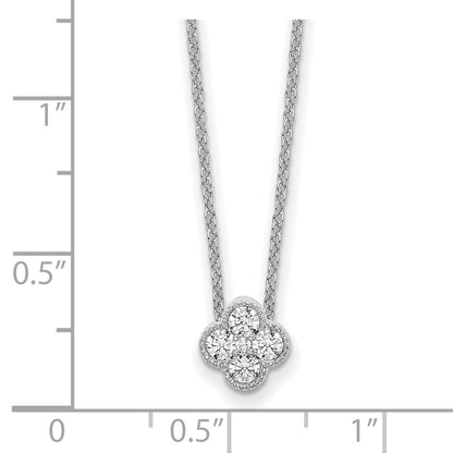 10k White Gold 1/4 Ct. Lab Grown Diamond VS/SI+ G+ 18 inch Bloom Pendant Necklace