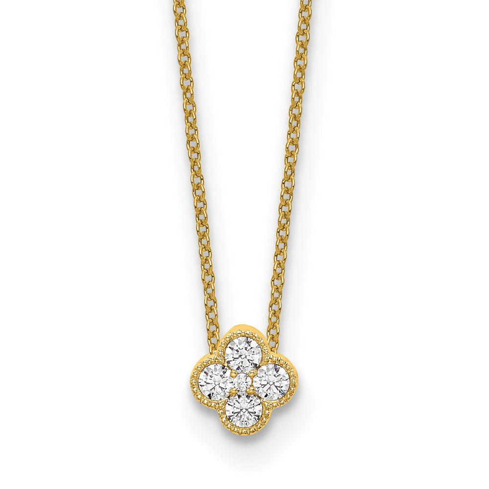10k Yellow Gold 1/4 Ct. Lab Grown Diamond VS/SI+ G+ 18 inch Bloom Pendant Necklace