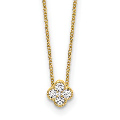 10k Yellow Gold 1/4 Ct. Lab Grown Diamond VS/SI+ G+ 18 inch Bloom Pendant Necklace
