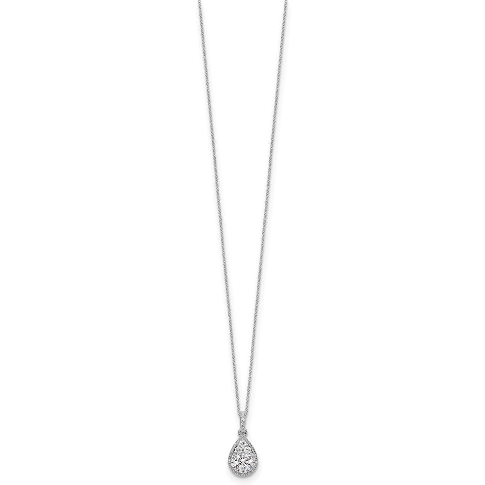 10k White Gold 1/2 Ct. Lab Grown Diamond VS/SI+ G+ 18 inch Teardrop Pendant Necklace