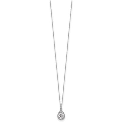 10k White Gold 1/2 Ct. Lab Grown Diamond VS/SI+ G+ 18 inch Teardrop Pendant Necklace