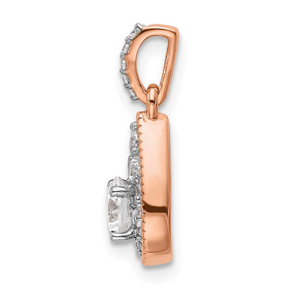 14k Rose Gold 1/2 Ct. Lab Grown Diamond VS/SI+ G+ Teardrop Dangle Pendant