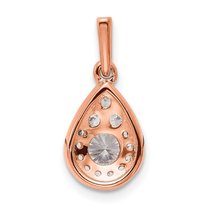 14k Rose Gold 1/2 Ct. Lab Grown Diamond VS/SI+ G+ Teardrop Dangle Pendant