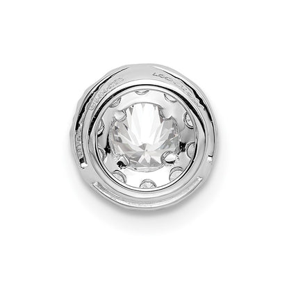 14k White Gold 3/4 Ct. Lab Grown Diamond VS/SI+ G+ Round Halo Chain Slide Pendant