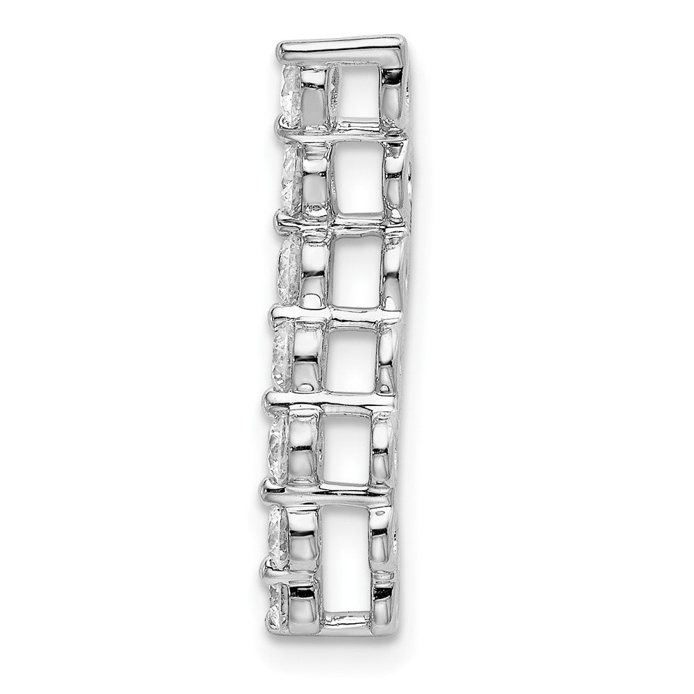 14k White Gold 1/2 Ct. Lab Grown Diamond VS/SI+ G+ Seven Stone Curved Bar Chain Slide Pendant
