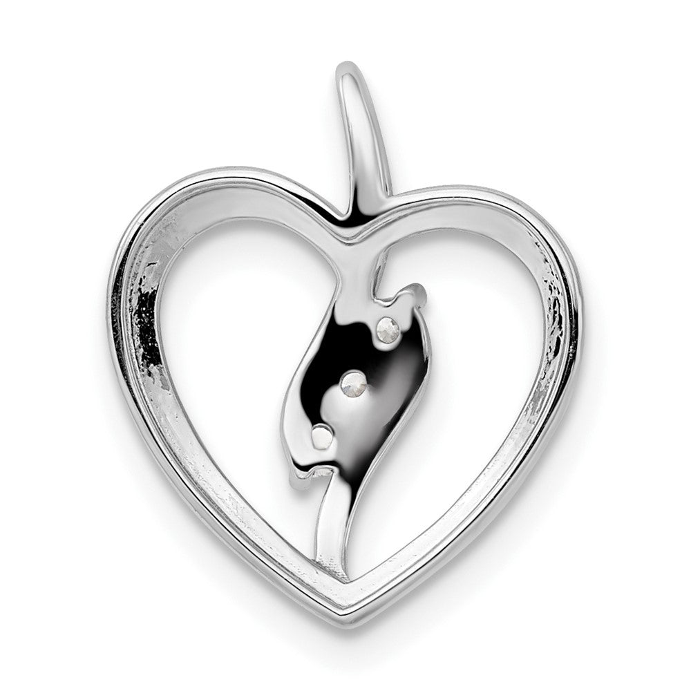 14k White Gold 1/10 Ct. Lab Grown Diamond VS/SI+ G+ Open Heart Pendant