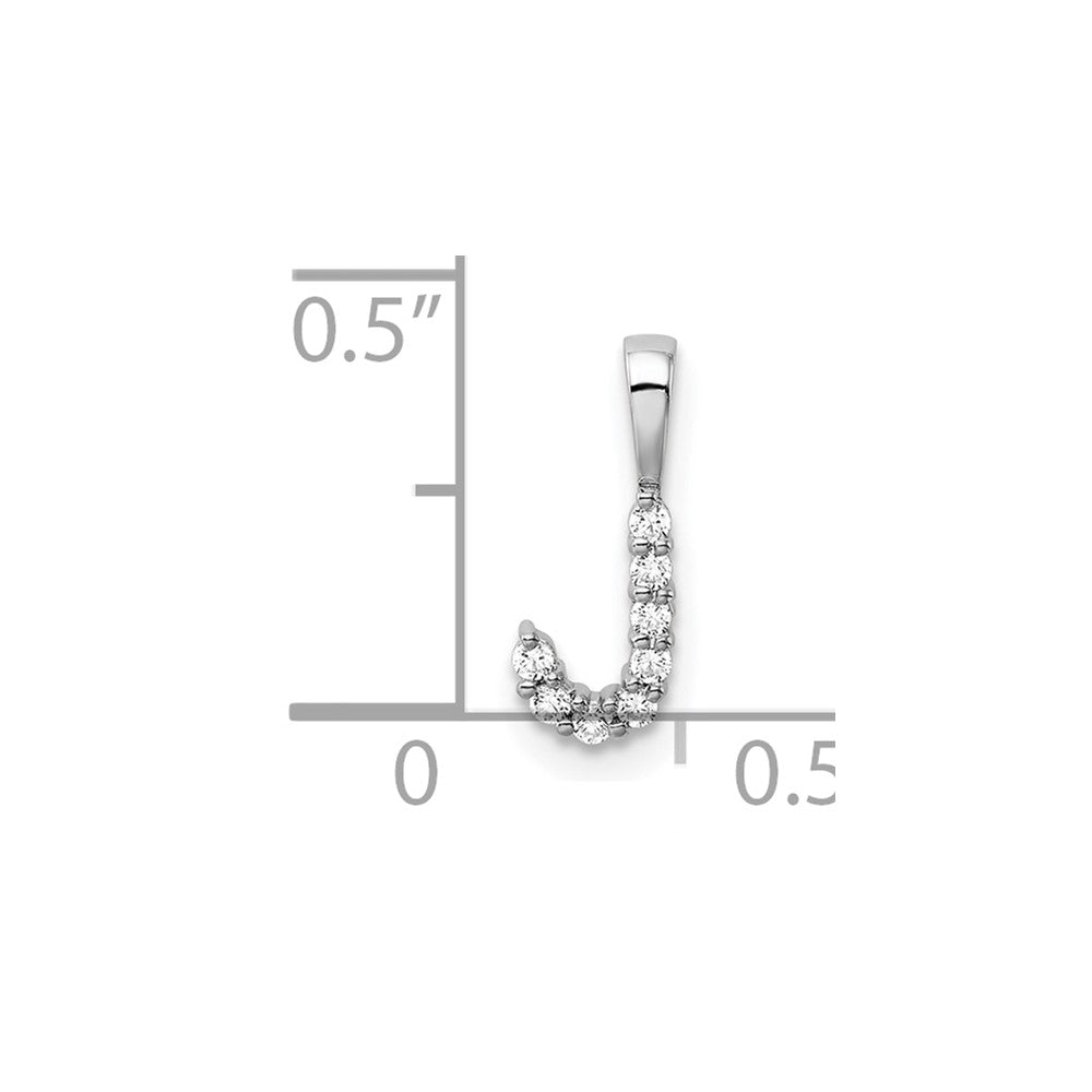 14k White Gold 1/10 Ct. Lab Grown Diamond VS/SI+ G+ Letter J Initial Pendant