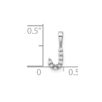 14k White Gold 1/10 Ct. Lab Grown Diamond VS/SI+ G+ Letter J Initial Pendant