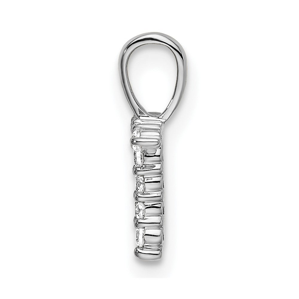 14k White Gold 1/10 Ct. Lab Grown Diamond VS/SI+ G+ Letter T Initial Pendant