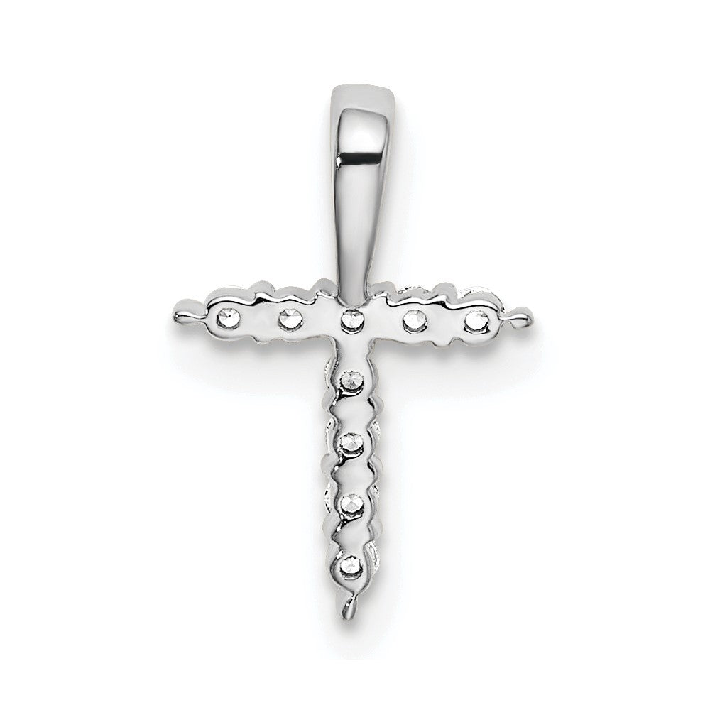 14k White Gold 1/10 Ct. Lab Grown Diamond VS/SI+ G+ Letter T Initial Pendant