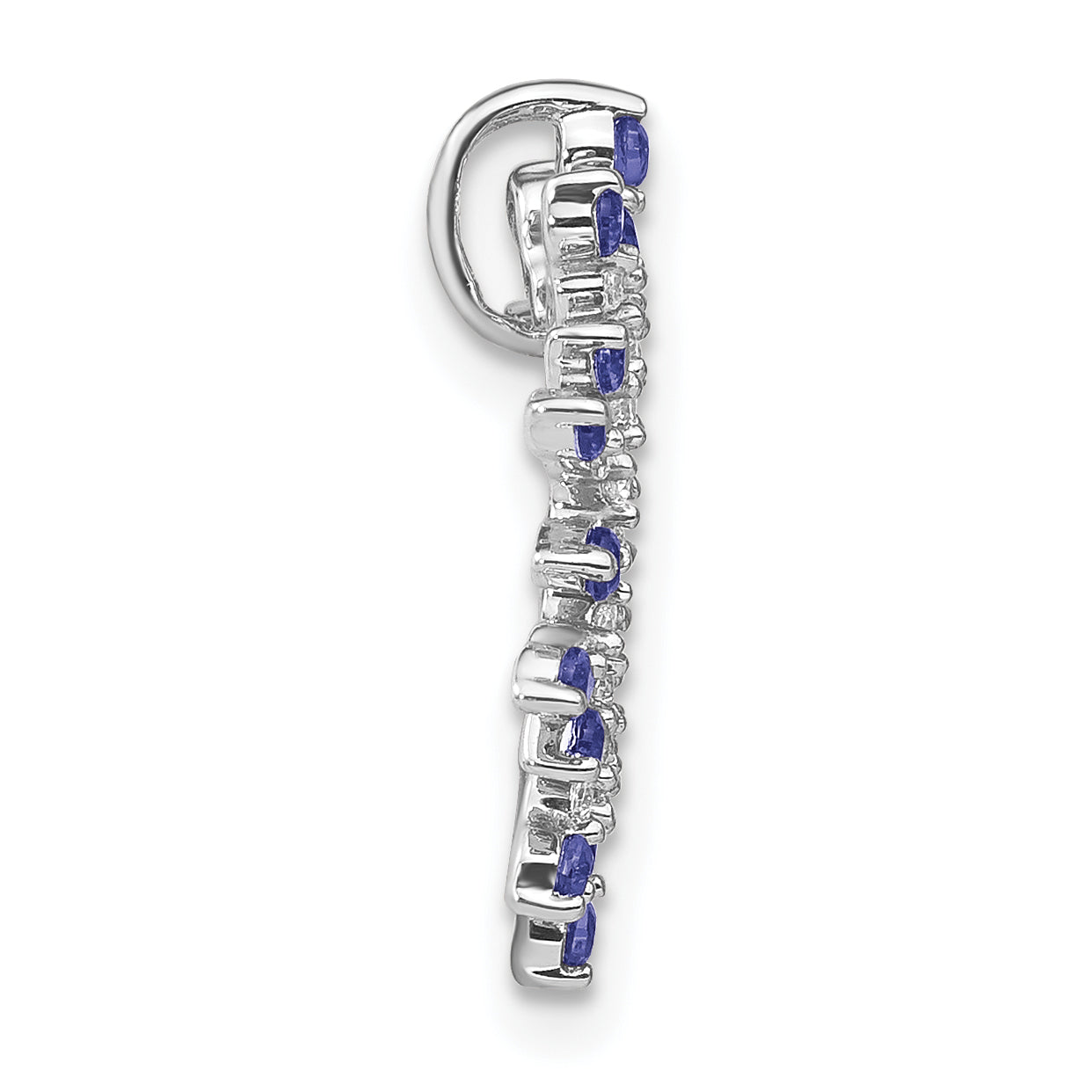 14k White Gold 14k White Gold Tanzanite and Diamond Snowflake Chain Slide