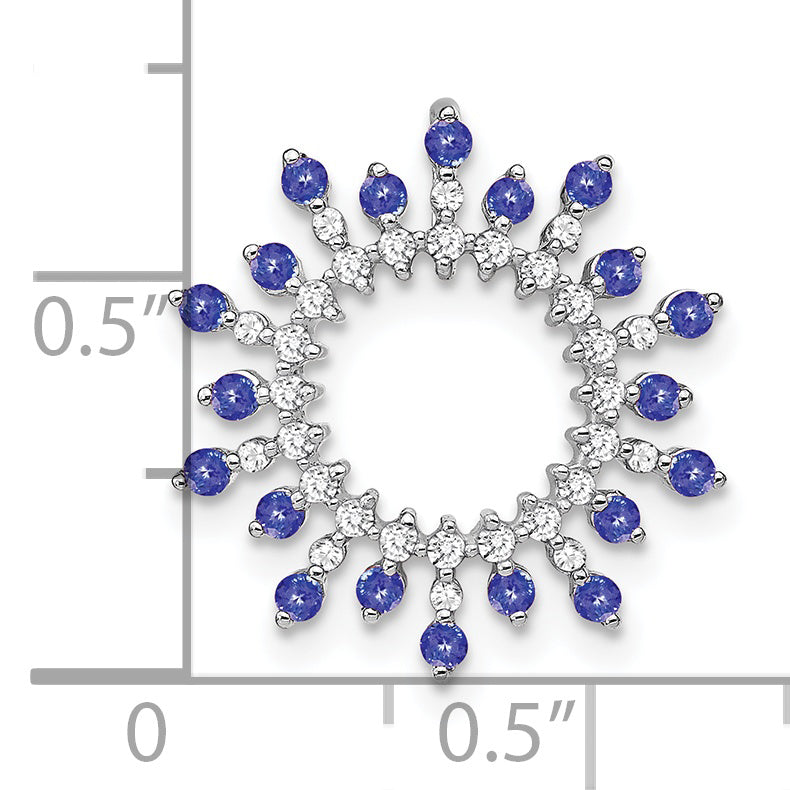 14k White Gold 14k White Gold Tanzanite and Diamond Snowflake Chain Slide