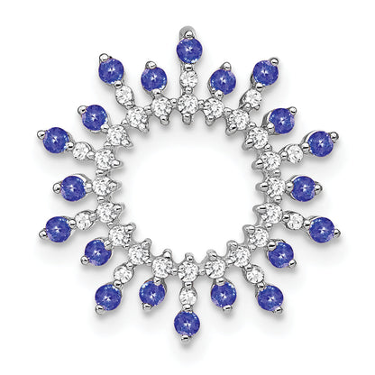 14k White Gold 14k White Gold Tanzanite and Diamond Snowflake Chain Slide