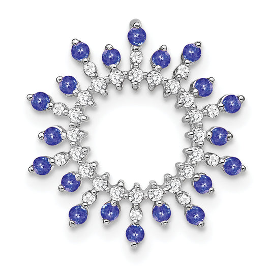 14k White Gold 14k White Gold Tanzanite and Diamond Snowflake Chain Slide