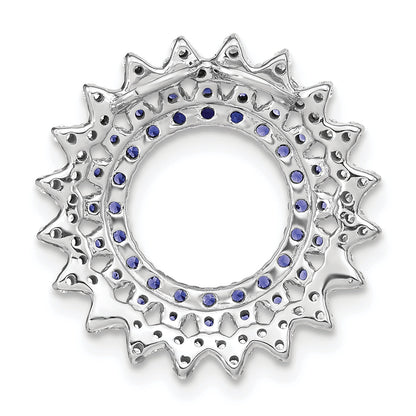 14k White Gold 14k White Gold Tanzanite and Diamond Sunburst Chain Slide