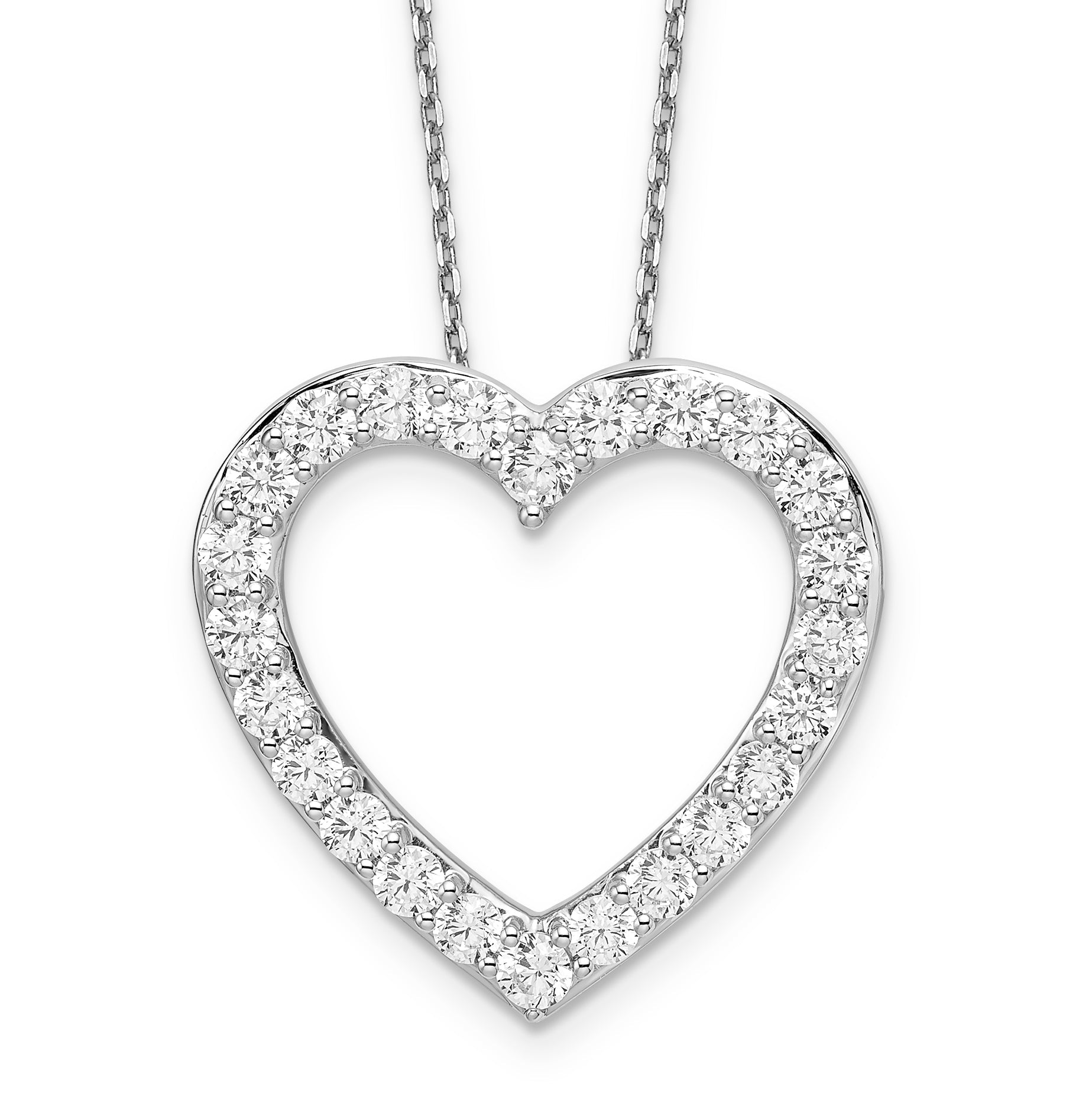 14K White Gold 1.39Ct Vs/Si+ G+ Lab Grown Diamond Heart Necklace