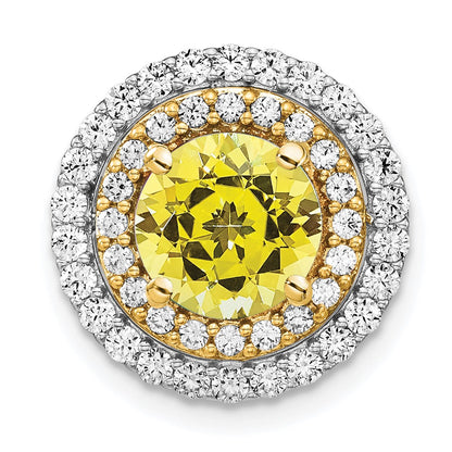 14k Two-tone Two Tone 5/8 Ct. Lab Grown Diamond VS/SI+ G+ and Lab Created Yellow Sapphire Chain Slide Pendant