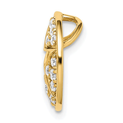 14k Yellow Gold Lab Grown Diamond VS/SI+ G+ Circle Cut-out Star Pendant