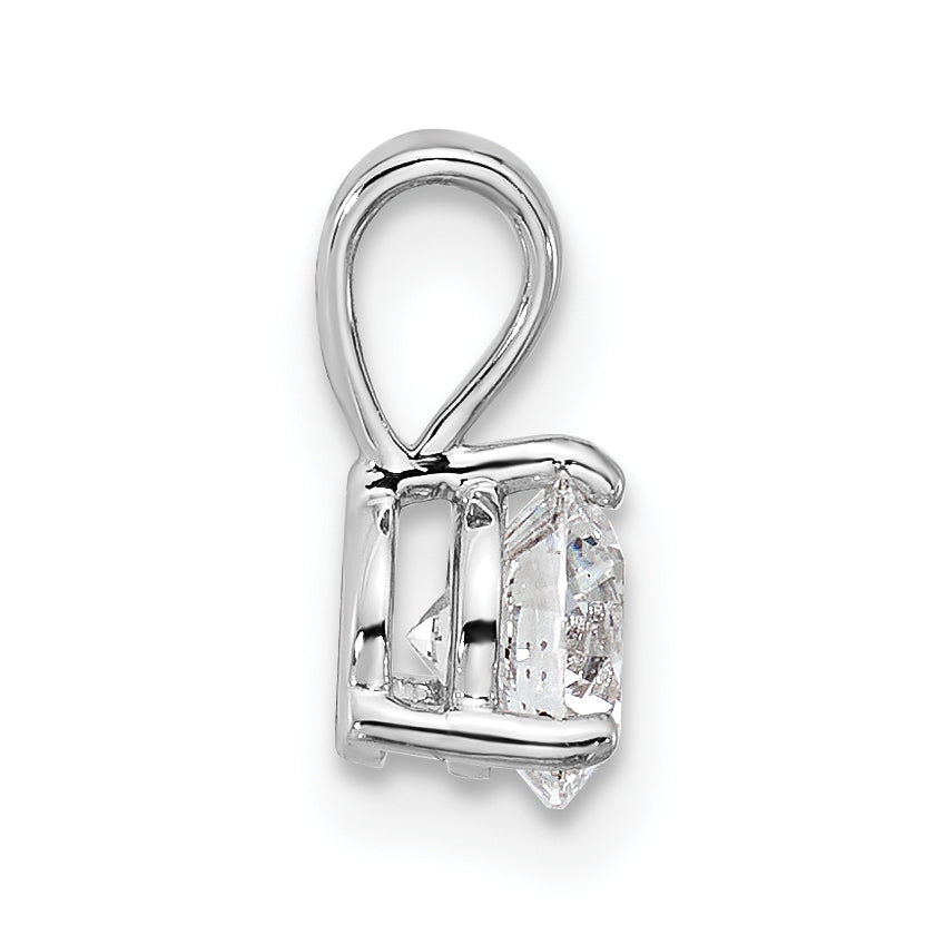 14k White Gold 1 Ct. Lab Grown Diamond VS/SI+ G+ Three Prong Solitare Pendant