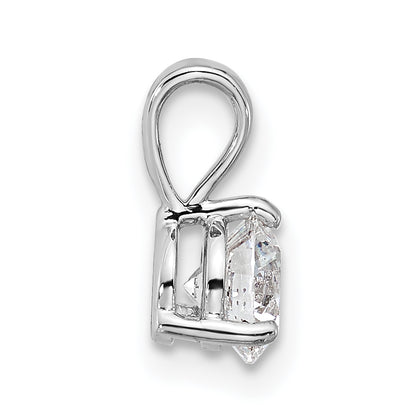 14k White Gold 1 Ct. Lab Grown Diamond VS/SI+ G+ Three Prong Solitare Pendant
