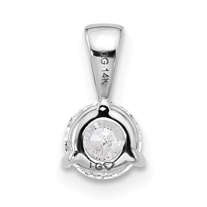14k White Gold 1 Ct. Lab Grown Diamond VS/SI+ G+ Three Prong Solitare Pendant