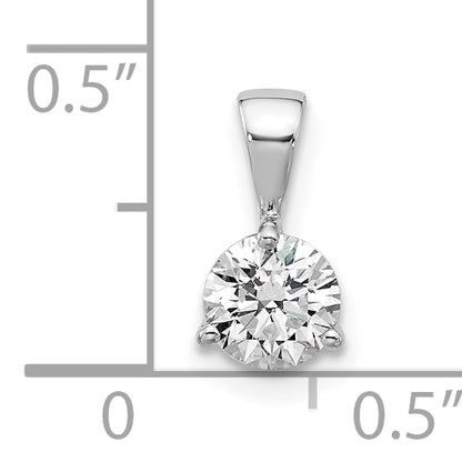 14k White Gold 1 Ct. Lab Grown Diamond VS/SI+ G+ Three Prong Solitare Pendant