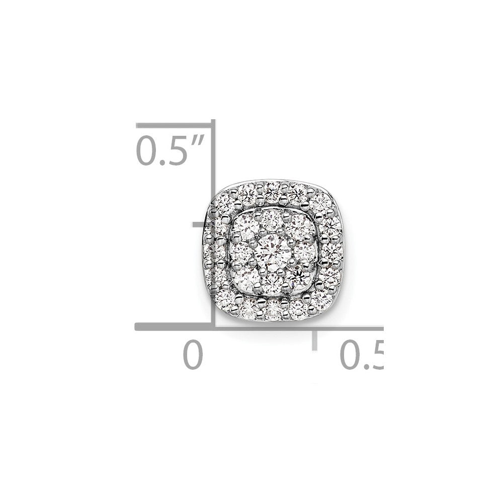 14k White Gold 3/8 Ct. Lab Grown Diamond VS/SI+ G+ Complete Chain Slide Pendant