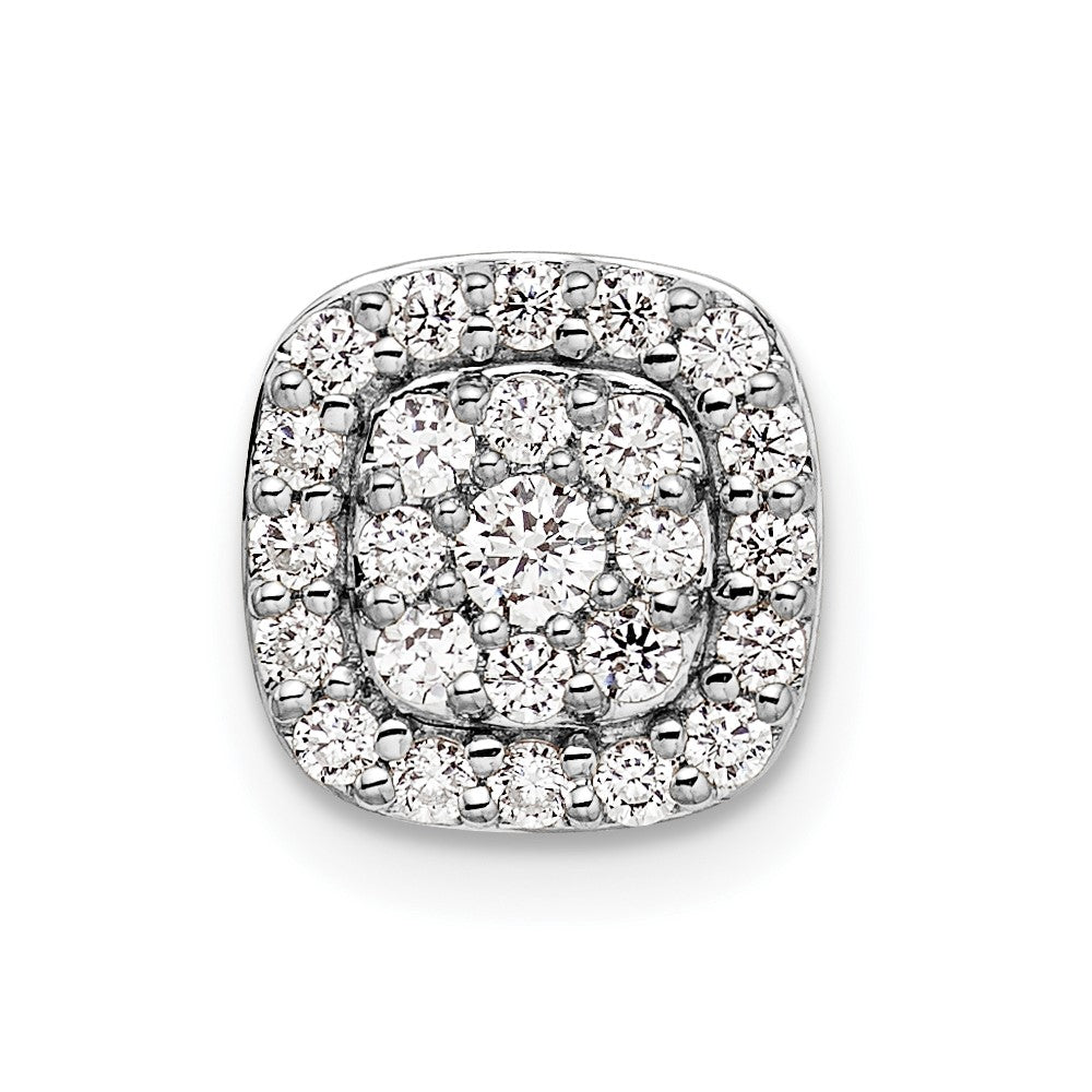 14k White Gold 3/8 Ct. Lab Grown Diamond VS/SI+ G+ Complete Chain Slide Pendant