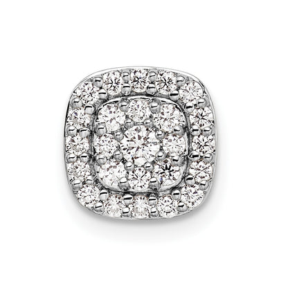 14k White Gold 3/8 Ct. Lab Grown Diamond VS/SI+ G+ Complete Chain Slide Pendant