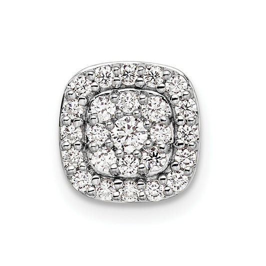 14k White Gold 3/8 Ct. Lab Grown Diamond VS/SI+ G+ Complete Chain Slide Pendant