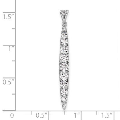 14k White Gold 1 Ct. Lab Grown Diamond VS/SI+ G+ Fancy Bar Pendant