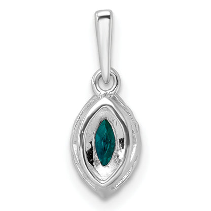14k White Gold 1/10 Ct. Lab Grown Diamond VS/SI+ G+ and Lab Created Alexandrite June Birthstone Pendant