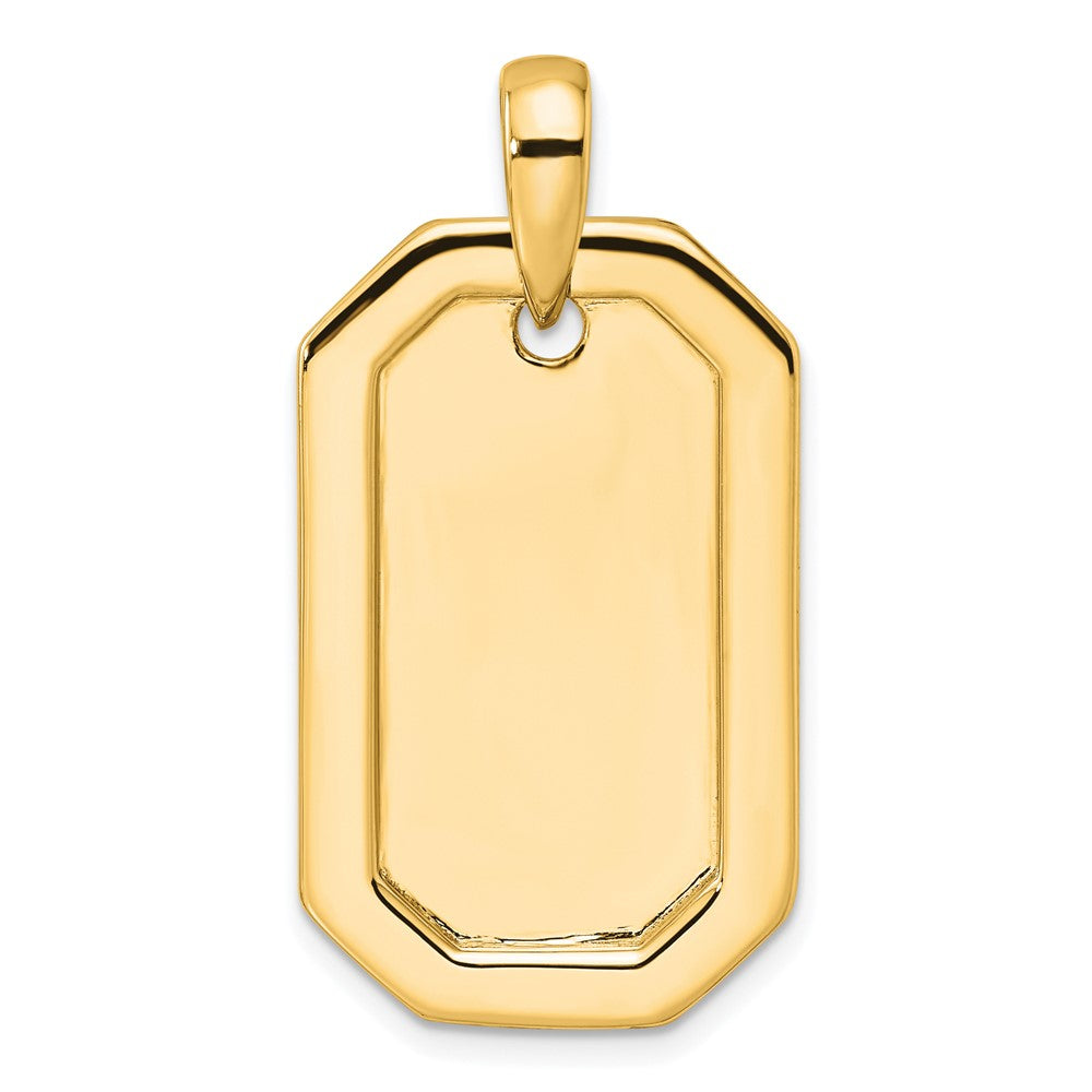 14K Yellow Gold True Origin Men'S 1 Carat Lab Grown Diamond Vs D E F Dog Tag Pendant