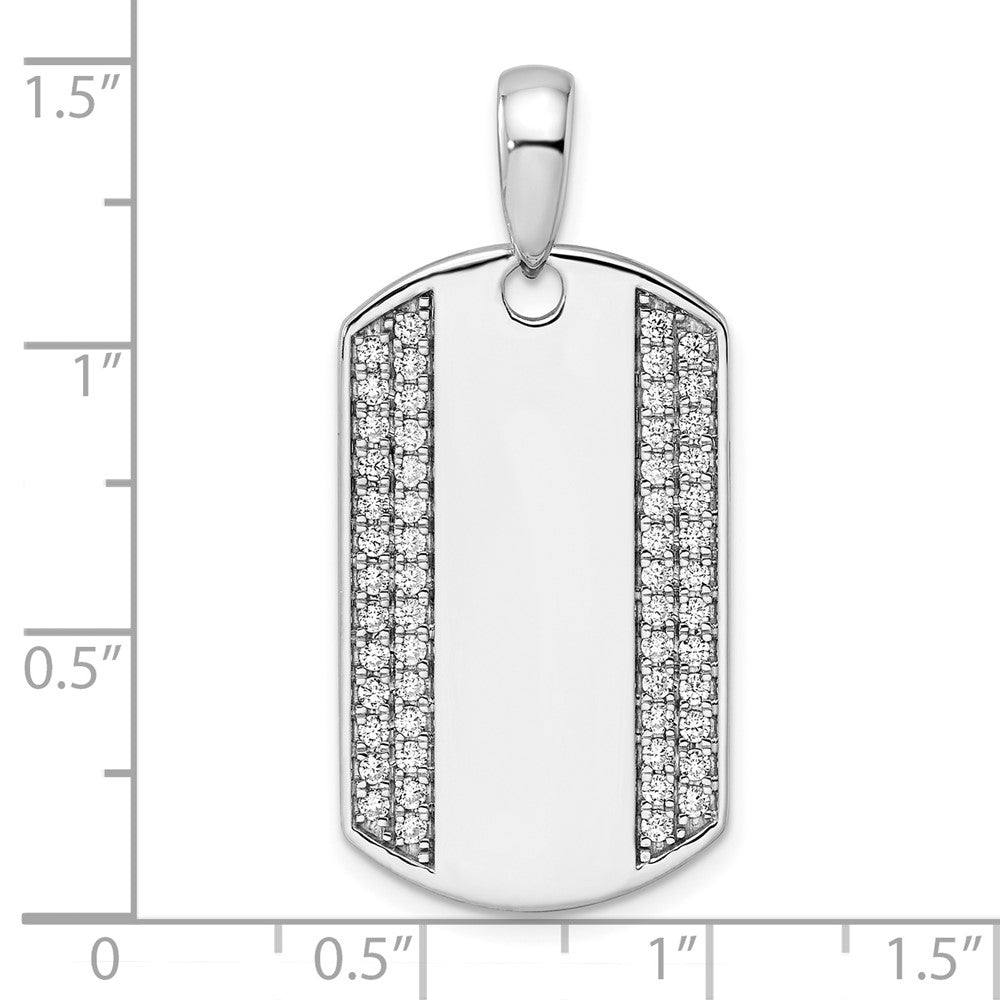 14K White Gold True Origin Men'S 3/4 Carat Lab Grown Diamond Vs D E F Dog Tag Pendant