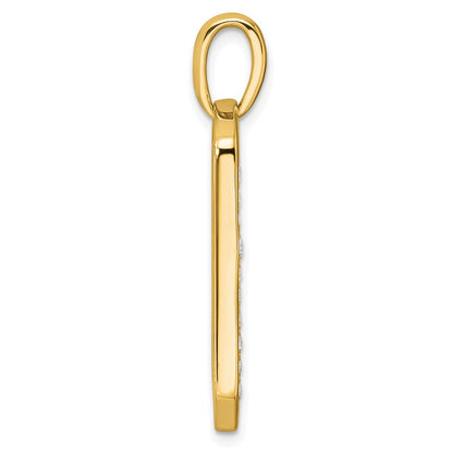 14K Yellow Gold True Origin Men'S 1/2 Carat Lab Grown Diamond Vs D E F Cross Dog Tag Pendant