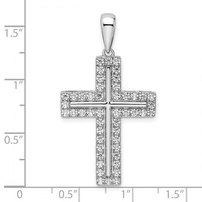 14K White Gold True Origin 1 Carat Lab Grown Diamond Vs D E F Cross Pendant
