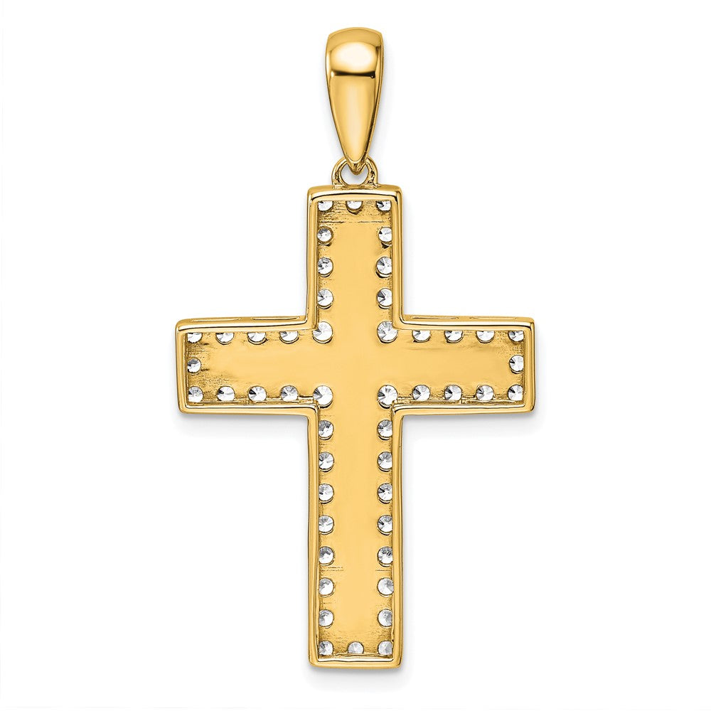 14K Yellow Gold True Origin 1 Carat Lab Grown Diamond Vs D E F Cross Pendant