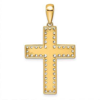 14K Yellow Gold True Origin 1 Carat Lab Grown Diamond Vs D E F Cross Pendant