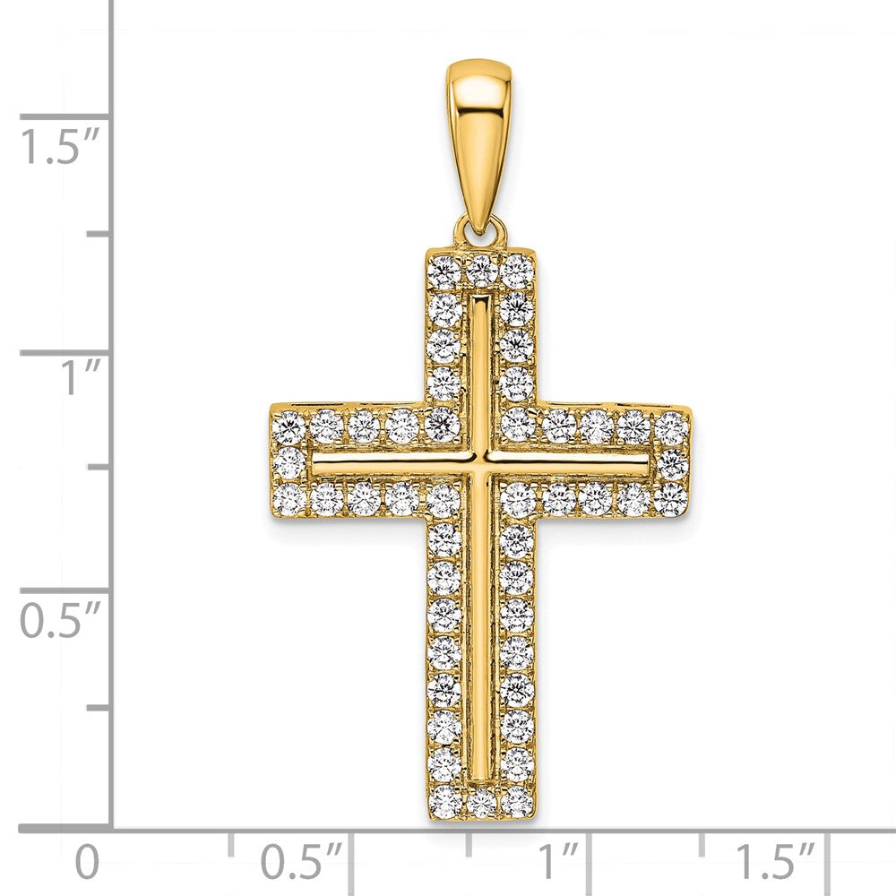 14K Yellow Gold True Origin 1 Carat Lab Grown Diamond Vs D E F Cross Pendant