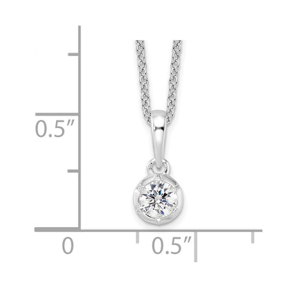 14K White Gold True Origin 1/4 Carat Lab Grown Diamond Vs Def 18 Inch Solitaire Pendant Necklace