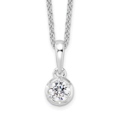 14K White Gold True Origin 1/4 Carat Lab Grown Diamond Vs Def 18 Inch Solitaire Pendant Necklace