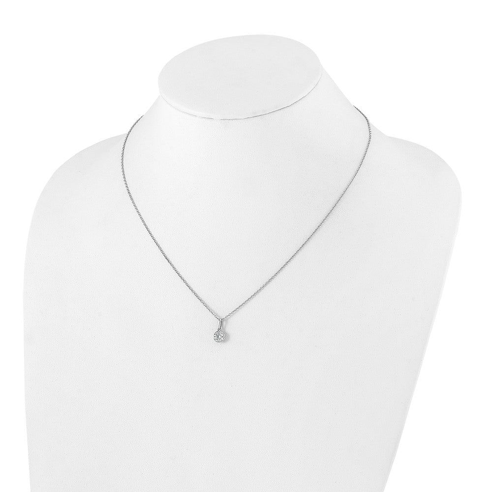 14K White Gold True Origin 1/2 Carat Lab Grown Diamond Vs Def 18 Inch Solitaire Pendant Necklace